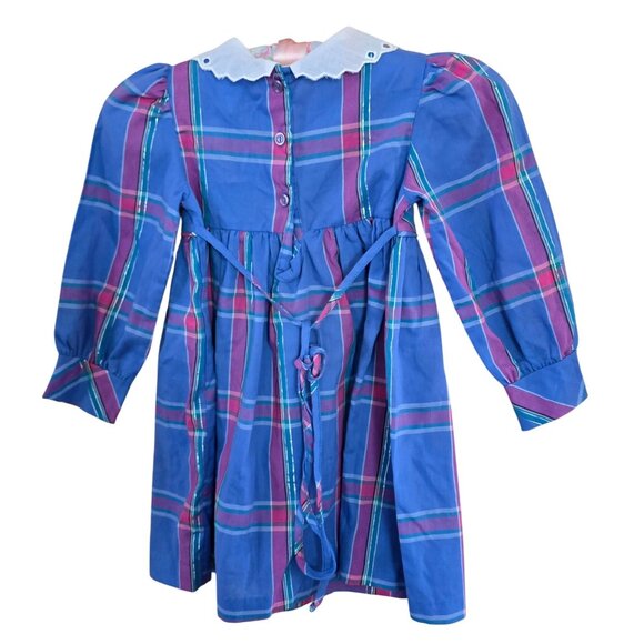Disney Winnie The Pooh Girls Plaid Dress Size 5 Retro Adorable Vintage - Picture 2 of 5